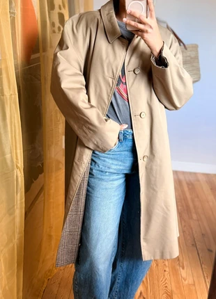 Trench réversible vintage beige et pied de poule oversized, marque: Trench, état: Très bon état, taille: Taille unique, 40,00 €, 42,70 € Protection acheteurs (Pro) incluse