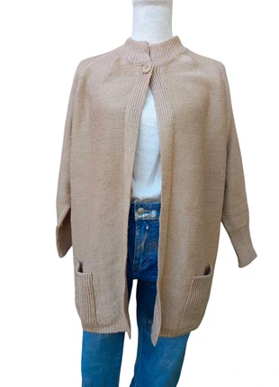 Cardigan vintage en laine – Beige – Taille 40, merk: Vintage Chic, staat: Heel goed, maat: L / 40 / 12, € 22,00, € 23,80 inclusief Kopersbescherming