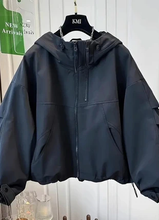 Coupe-Vent Boxy Noir - Veste Oversize à Capuche - Parfait État - Taille Asian S, marca: Aesthetic, estado: Muito bom, tamanho: S / 36 / 8, €49.99, €53.19 inclui Proteção do Comprador