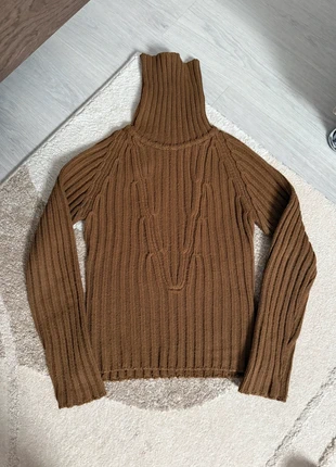 Brown chunky knit turtleneck sweater 🤎, merk: ONLY, staat: Heel goed, maat: S / 36 / 8, € 4,50, € 5,43 inclusief Kopersbescherming