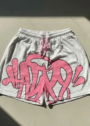 Short Streetwear Gris Graffiti Rose – Y2K / Casual / Urban Style / Été, marque: Graff-City, état: Très bon état, taille: M, 28,90 €, 31,05 € Protection acheteurs incluse