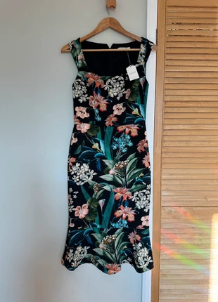 Oasis Tropical Floral Print Black Bodycon Fishtail Midi Dress Size UK 8 New With Tags, brand: Oasis, condition: New with tags, size: S / UK 8-10, £28.00, £30.10 includes Buyer Protection