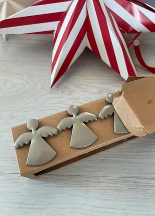 Ronds serviettes x4 gris métal Angelot Noël, merk: Noël, staat: Nieuw met prijskaartje, maat: Universeel, € 5,00, € 5,95 inclusief Kopersbescherming