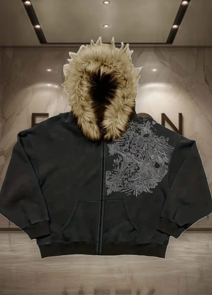 Veste Noir Ébène à Fourrure, marque: Japan Style, état: Neuf sans étiquette, taille: M, 38,00 €, 40,60 € Protection acheteurs incluse