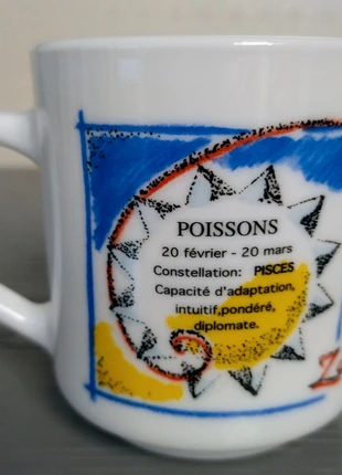 Mug tasse publicitaire Arcopal Vintage Signe astrologique Poisson, brand: Arcopal, condition: Very good, €5.00, €5.95 includes Buyer Protection