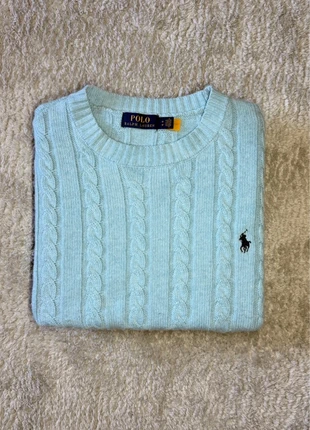 Pull à col rond, torsadé, tricoter, knitwear, Ralph Lauren,en laine, bleu clair, taille M, marke: Ralph Lauren, zustand: Sehr gut, größe: M, 60,00 €, 63,70 € inklusive Vinted-Käuferschutz