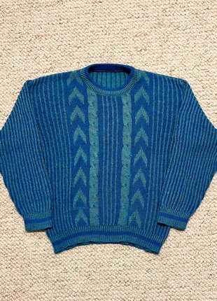 Pull Torsadé Bleu Électrique Vintage 80’s/90’s – Grand Froid Hiver – Taille M/L, marca: Vintage Dressing, estado: Muito bom, tamanho: L, €25.00, €26.95 inclui Proteção do Comprador