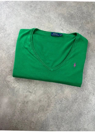 Pull col V Ralph Lauren vert - XL, marca: Ralph Lauren, estado: Muito bom, tamanho: XL / 42 / 14, €29.90, €32.10 inclui Proteção do Comprador Pro