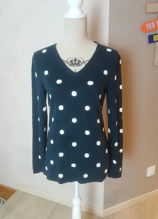 Pull marine à pois blancs Col V Tommy Hilfiger t. M, brand: Tommy Hilfiger, condition: Very good, size: M / 38 / 10, €14.00, €15.40 includes Buyer Protection Pro