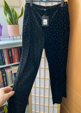 Black/ gold velvet trousers - Little mistress, brand: Little Mistress, condition: New with tags, size: M / UK 12-14, £13.75, £15.14 includes Buyer Protection