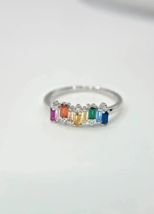 Dazzling Rainbow 🌈 Candy Ring - 925 Sterling Silver Size 9 19mm R 1/2 EUR 60, condition: New without tags, size: 19 mm / R½, £12.99, £14.34 includes Buyer Protection