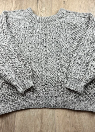 Pull Torsadé Épais - Maille Aran Style - Fait Main - Gris taupe - 100% laine - taille M, marque: Fait Main, état: Très bon état, taille: M / 38 / 10, 25,00 €, 26,95 € Protection acheteurs incluse