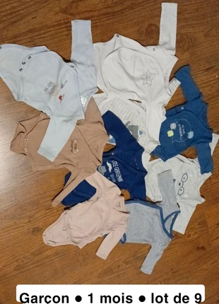 Lot bodys bébé garçon 1 mois, zustand: Gut, größe: 1-3 Monate / 56, 5,00 €, 5,95 € inklusive Vinted-Käuferschutz