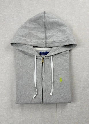 Gilet veste pull à capuche avec zip Ralph Lauren gris clair logo vert | Taille S, brand: Ralph Lauren, condition: Very good, size: S / 36 / 8, €55.00, €58.45 includes Buyer Protection Pro