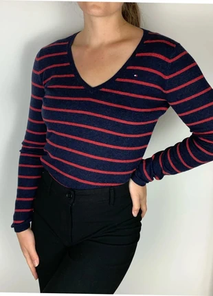 Pull col en V Tommy Hilfiger à rayures - Taille S, brand: Tommy Hilfiger, condition: Very good, size: S / 36 / 8, €15.00, €16.45 includes Buyer Protection Pro