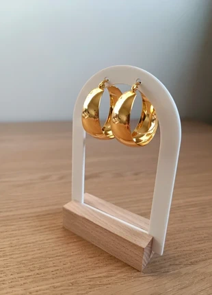 Créoles acier inoxydable dorées épaisses, marca: Le Marché, estado: Novo sem etiquetas, €6.50, €7.53 inclui Proteção do Comprador Pro