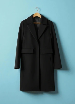 Edited – Premium & Elegant Black Wool Coat with V-Neck Collar & Pocket - 🎀 S 🌿👠, marque: Edited, état: Très bon état, taille: S / 36 / 8, 89,90 €, 95,10 € Protection acheteurs incluse