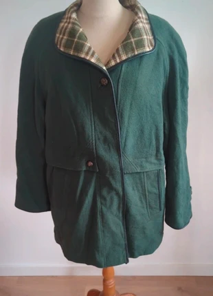 🧥 Manteau vert foncé avec col à carreaux – Taille 44, marca: LOOK, estado: Muy bueno, tamaño: XXL / 44 / 16, 8,00 €, 9,10 € Protección al comprador incluida