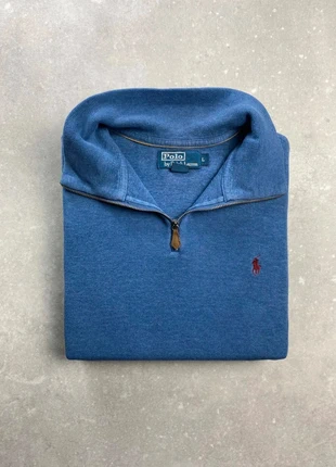 Pull Col Roulé Ralph Lauren Taille L Homme Bleu Logo Rouge 1/4 Half Zip Col Camionneur Coton, marca: Ralph Lauren, estado: Muito bom, tamanho: L, €45.00, €47.95 inclui Proteção do Comprador Pro
