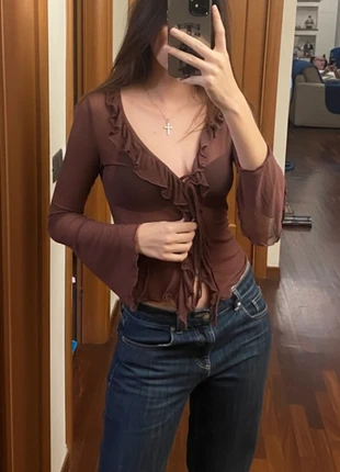 Sheer whimsy ribbon top manche evasee tg M, brand: Vintage Dressing, condizioni: Ottime, taglia: M / IT 42 / EU 38, €19.90, €21.60 include la Protezione acquisti