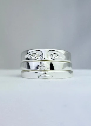 Bague Argentée Portrait Visage Gothique 3 En 1 - Acier Inoxydable, brand: CHROME, condition: Very good, size: 19 mm Ø, €13.00, €14.35 includes Buyer Protection Pro