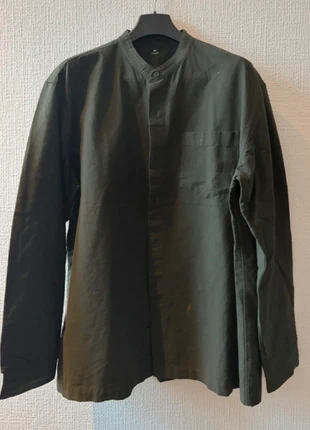 MUJI Dark Green Grandad Shirt XL • Relaxed Fit • Men’s Cotton Minimalist, brand: Muji, condition: Very good, size: XL, £30.00, £32.20 includes Buyer Protection