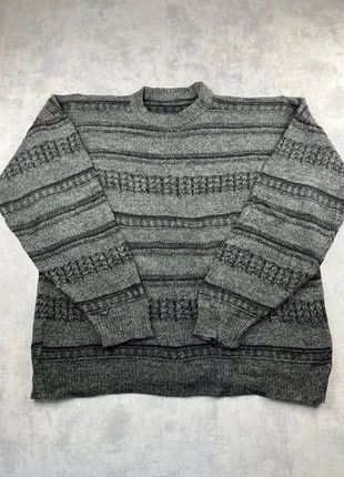 Pull d’hiver à motifs cable knit ethnic vintage 80s 90s 00s y2k - L, marca: Vintage Dressing, estado: Muito bom, tamanho: L, €24.00, €25.90 inclui Proteção do Comprador