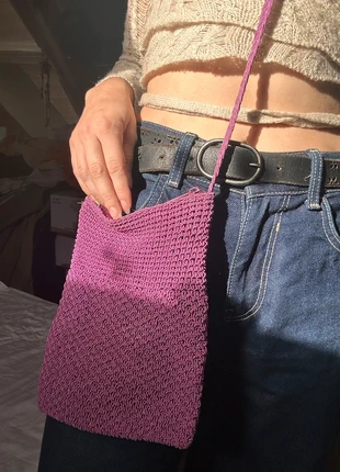 Besace en fils violine tissée crochetée, brand: Hippie, condition: Good, €6.00, €7.00 includes Buyer Protection