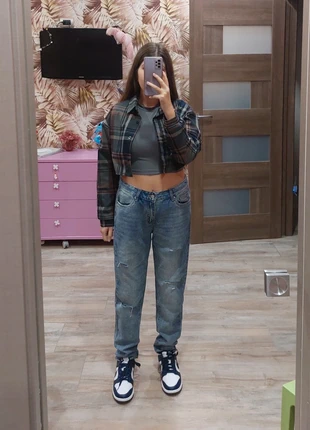 Jeans boyfriend donna, jeans vita alta donna, effetto strappato, lavaggio chiaro, tg L, état: Très bon état, taille: L / 40 / 12, 10,00 €, 11,20 € Protection acheteurs incluse