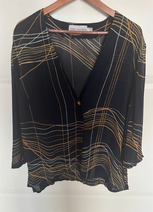 Anna Maxwell navy blue sheer blouse, brand: Anna Maxwell, condition: Very good, size: L / UK 16-18, £18.00, £19.60 includes Buyer Protection