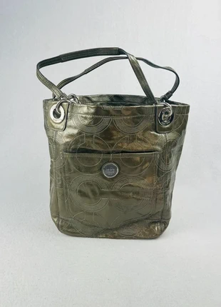 Sac Cabas Coach Métallisé Cuir Vernis À Couture - Vintage 2000s Y2K, brand: Coach, condition: Very good, €89.20, €94.36 includes Buyer Protection Pro