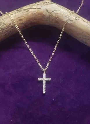 Collier pendentif croix strassé doré Bijoux Fantaisie Y2K Vintage 00’s 90’s, merk: Vintage Dressing, staat: Heel goed, € 8,00, € 9,10 inclusief Kopersbescherming Pro