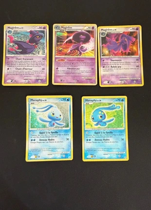 5 Cartes Pokemon Français Etat Played Magirêve Manaphy Holo Swirl, marque: Pokémon, état: Satisfaisant, 10,00 €, 11,20 € Protection acheteurs incluse