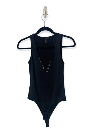 Forever 21 Black Studded Deep V Bodysuit Size S, brand: Forever 21, condition: Very good, size: S / UK 8-10, £11.33, £12.60 includes Buyer Protection