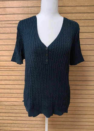 Pull en coton Chaps - Femme – Taille XL – Bleu marine – Col V à boutons, marca: CHAPS, estado: Muy bueno, tamaño: S / 36 / 8, 15,00 €, 16,45 € Protección al comprador incluida