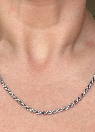 💫 Chaîne argentée maille corde torsadée – Collier mixte en acier inoxydable, marke: CHROME, zustand: Sehr gut, 14,00 €, 15,40 € inklusive Vinted-Käuferschutz