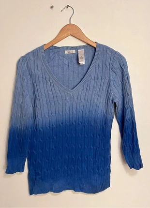 Pull col V en maille Vintage Dressing dégradé bleu - M Femme, marke: Vintage Dressing, zustand: Sehr gut, größe: M / 38 / 10, 6,00 €, 7,00 € inklusive Vinted-Käuferschutz