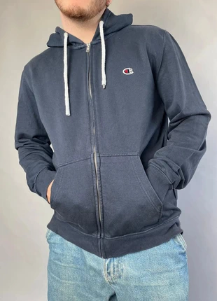 🥏 90’s Style Champion Hoodie | Vintage Style Blue Navy – Size L, merk: Champion, staat: Heel goed, maat: M, € 12,95, € 14,30 inclusief Kopersbescherming