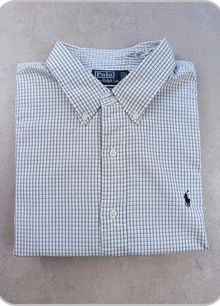 Chemise manches courtes Polo Ralph Lauren custom fit à carreaux 100% coton blanc taille XXL, marke: Polo Ralph Lauren, zustand: Sehr gut, größe: XXL, 17,90 €, 19,50 € beinhaltet Vinted-Käuferschutz Pro