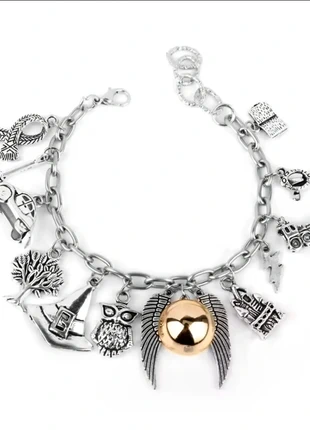 Bracciale Harry Potter Acciaio Inox | Boccino d'oro, Gufo, scopa, auto ciondoli, merk: UP, staat: Nieuw met prijskaartje, € 12,50, € 13,83 inclusief Kopersbescherming