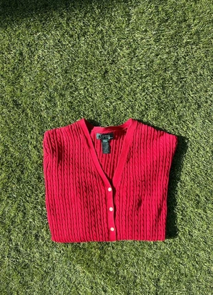 Lauren Ralph Lauren | Gilet côtelé boutonné | Rouge | L | Femme, marque: Ralph Lauren, état: Très bon état, taille: L / 40 / 12, 25,00 €, 26,95 € Protection acheteurs incluse