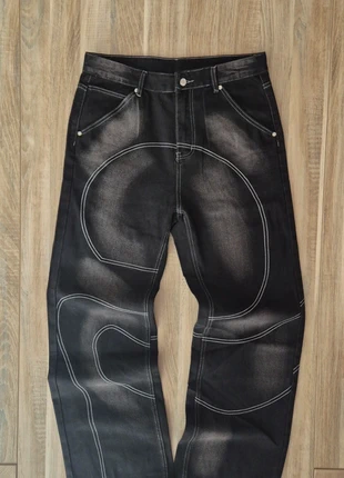 Jean y2k noir streetwear brodé, merk: y2k, staat: Nieuw zonder prijskaartje, maat: M, € 49,90, € 53,10 inclusief Kopersbescherming