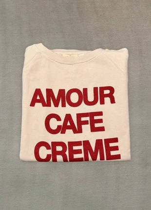 Pull / Sweat Sézane Amour Café Crème 100% Coton Écru Crème Rouge | Taille M/38, marca: Sézane, estado: Muy bueno, tamaño: M / 38 / 10, 85,00 €, 89,95 € Protección al comprador incluida