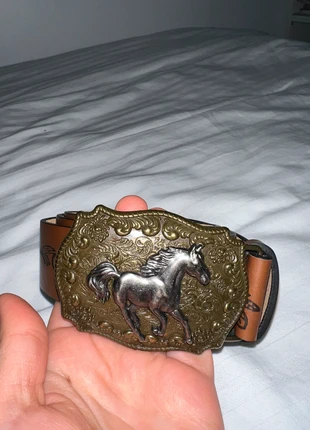 Brown belt with horse buckle – never used, brand: Vintage Dressing, condition: New without tags, size: 105 cm, €5.00, €5.95 includes Buyer Protection