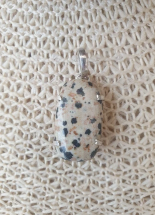 Zilver hanger met natuursteen Dalmatische Jaspis, marca: Silver, estado: Nuevo sin etiquetas, 11,00 €, 12,25 € Protección al comprador incluida