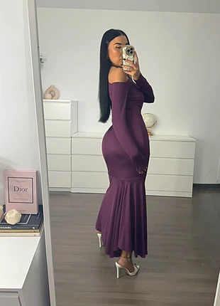 Robe longue maxi couleur bordeaux profond (prune), purple long evening dress, état: Neuf sans étiquette, taille: L / 40 / 12, 35,00 €, 37,45 € Protection acheteurs incluse