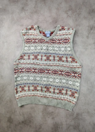Pull sans manches fair isle The Children's Place / taille S / laine col rond débardeur, merk: Vintage Dressing, staat: Heel goed, maat: S / 36 / 8, € 20,00, € 21,70 inclusief Kopersbescherming