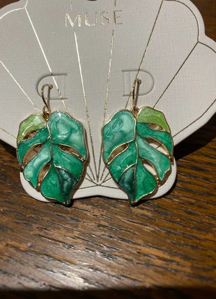 Muse green enamelled leaf earrings, brand: Muse, condition: New with tags, £4.00, £4.90 includes Buyer Protection