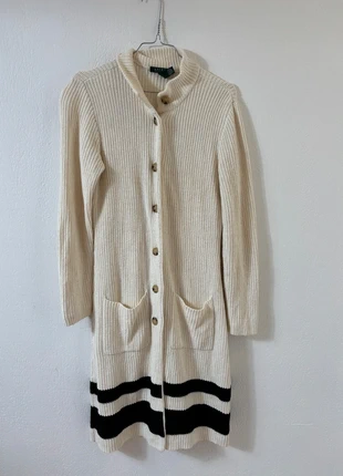 Long cardigan beige à bandes noires – Lauren Ralph Lauren – Taille XS, brand: Ralph Lauren, condizioni: Ottime, taglia: XS / IT 38 / EU 34, €15.00, €16.45 include la Protezione acquisti Pro