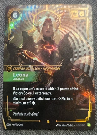 Riftbound leona zealot showcase, brand: League of Legends, condition: Like new, €15.00, €16.45 includes Buyer Protection